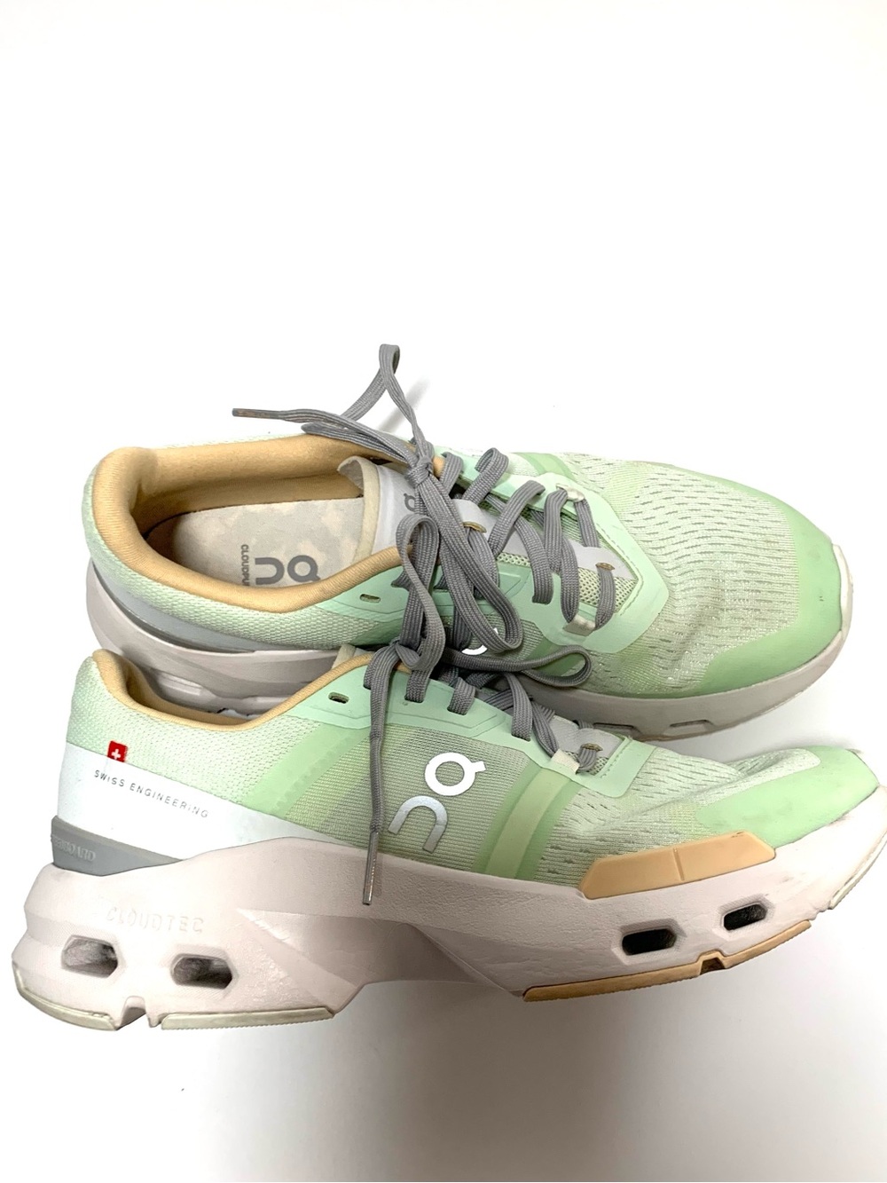 On Running Women's Mint and Gray Cloudrunner Athletic Shoes